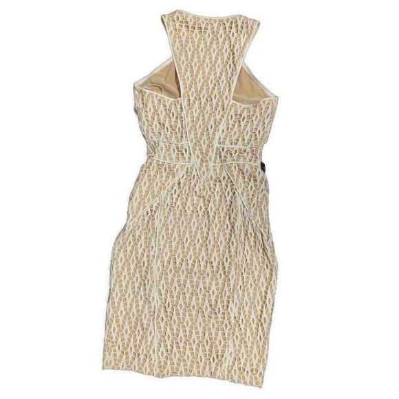 Bebe Addiction New Nylon White Beige Netting Tank Mini Bodycon Dress Xs - Picture 3 of 8